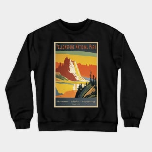 Yellowstone National Park Vintage Poster Crewneck Sweatshirt